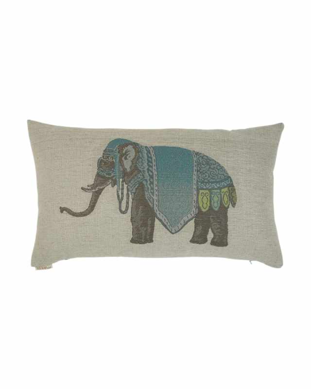 Azure Elephant Pillow